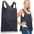 Jiuguva Mastectomy Recovery Tank Top with Drain Pocket Adjustable Hold Drainage Tube Surgical Recovery Tank Top with Pocket(Gray, XL)