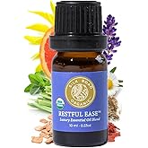Silk Road Organic Restful Ease Essential Oil Sleep & Stress Blend - 100% Pure USDA Certified with Indian Sandalwood - Stress Ease Aromatherapy & Calming Relaxation - 10 ml Dropper