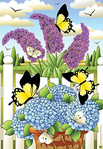 Bloomin' Butterflies Spring House Flag Geraniums Decorative Floral 28" x 40"