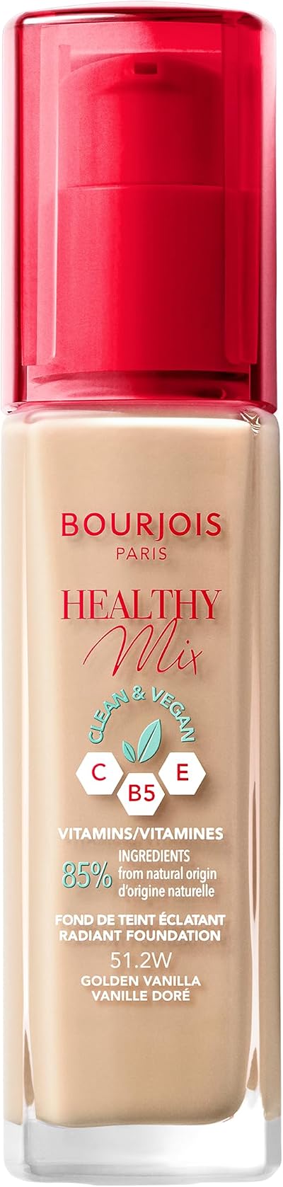 BOURJOIS Healthy Mix Clean & Vegan Radiant Foundation No.51.2W Golden Vanilla