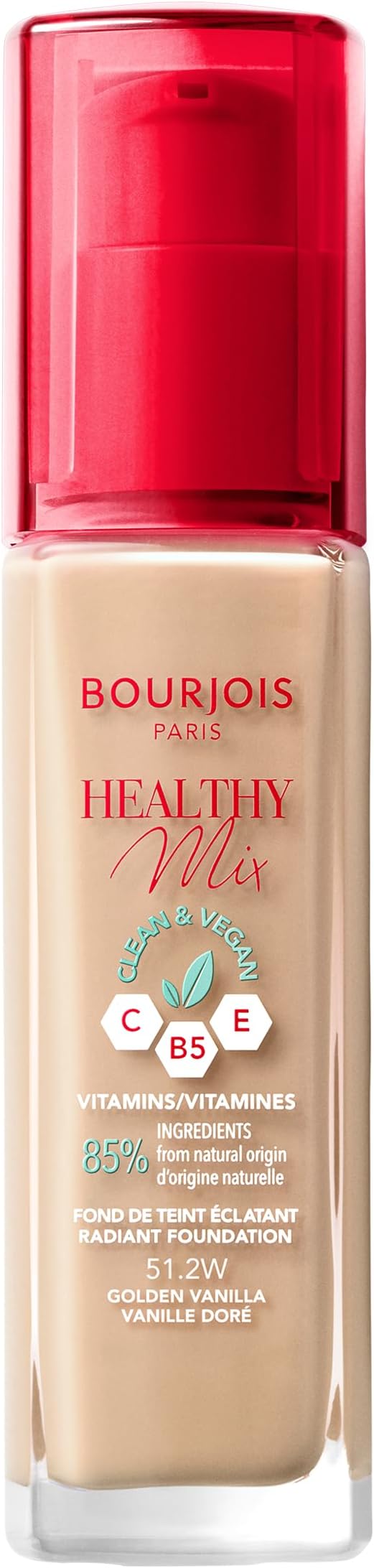 BOURJOIS Healthy Mix Clean & Vegan Radiant Foundation No.51.2W Golden Vanilla