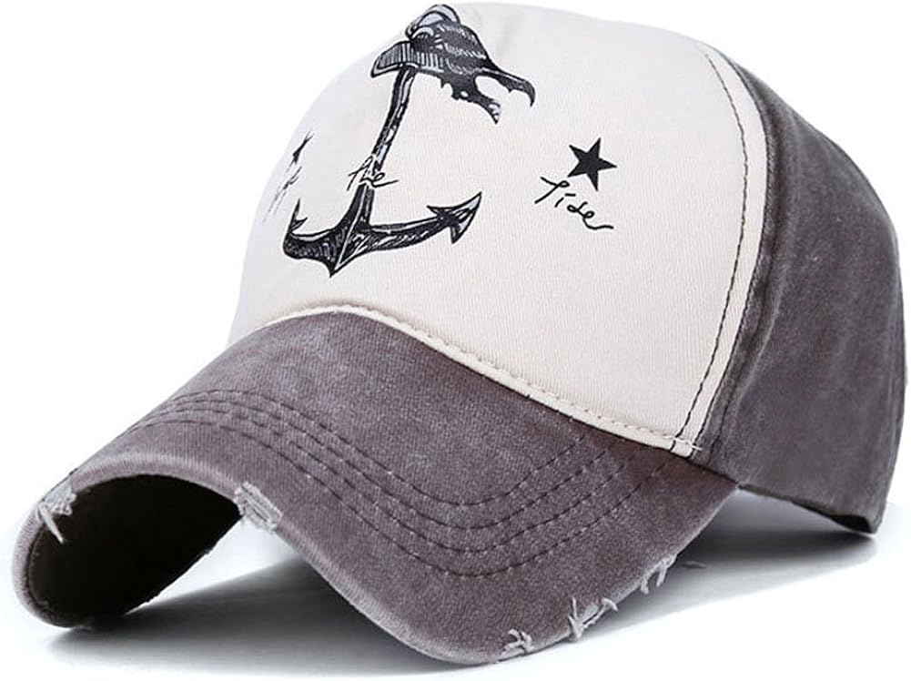 Superhappy Vintage Style The Pirate Ships Anchor Printing Multicolor Adjustable Baseball Cap