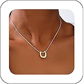 Andelaisi Boho Horseshoe Pendant Necklace Gold U Shape Vintage Horseshoe Choker Adjustable Thin Chain Jewelry for Women