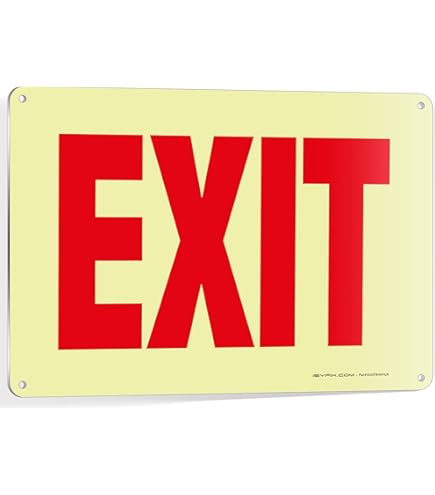 Amazon.com: Hillman 840201 Exit Self Adhesive Sign, Glow in the