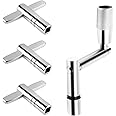 Drum Key Drill Bit Set of 4, 3 Standard Square Lug Drum Key and 1 Fast Rotary Drum Keys for Tuning Drums, Stainless Steels Drum Tuning Key