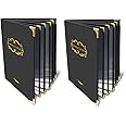 Menu-Covers 8.5 X 11 inch Restaurant - 2 Pack Menu Holder 4 Page 8 View Premium Faux Leather Transparent Black for Bar Cafe Book Folder