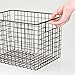 mDesign Metal Wire Food Storage Basket Organizer with Handles for Organizing Kitchen Cabinets, Pantry Shelf, Bathroom, Laundry Room, Closets, Garage - Concerto Collection - 4 Pack - Bronze