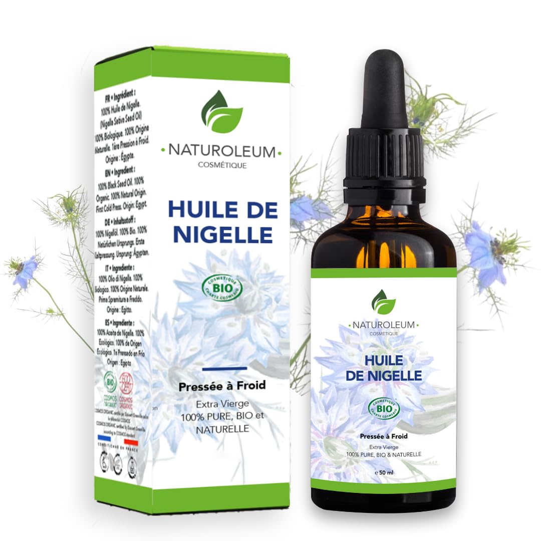 ORGANIC NIGELLA OIL, 100% Pure and Natural, Cold Pressed, Extra Virgin - Nourishing Care for Skin, Face, Hair Vegan 50ml