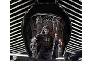 MOKUB Cowbell Horn Cover,Harley Custom Made,Terrible Motorcycle Cowbell Horn Cover Decoration,Motorcycle Accessories (Scepter Reaper)