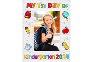 WhatSign First Day of School Frame 4x6 - My First Day of Kindergarten 2024 Wooden First Day of School Picture Frame for Kids Back to School Frame Gifts