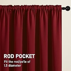 CUCRAF Maroon Red Blackout Curtains 108 inch Length