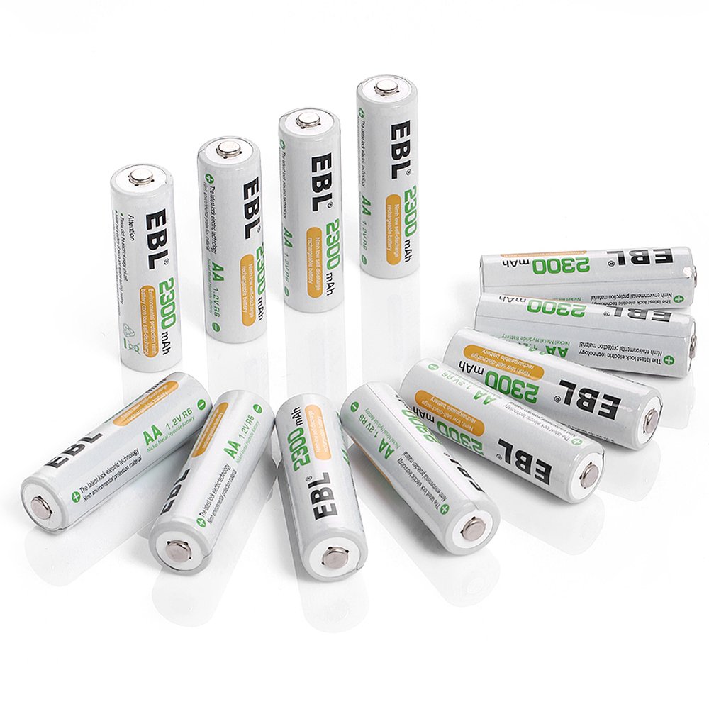 EBL Pack of 12 AA NiMH 2300mAh Precharged Rechargeable Battery