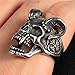 PAURO Men's Stainless Steel Vintage Skull Goat Horn Ring Size 12