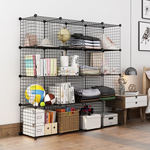 LANGRIA Metal Closet Systems Wire Storage Cubes, Modular Shelving Grids, DIY (16 eBay