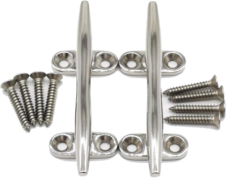 nobranded 2 PCS 316 Stainless Steel Boat Dock Cleat Open