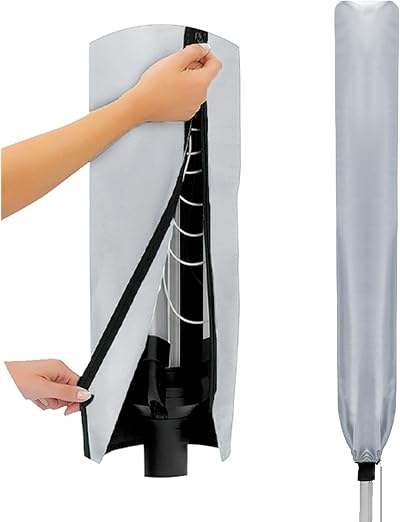 Flatro Rotary Washing Line Cover Waterproof Universal Fit 165x14x14 cm Silver