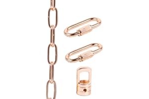 TLLAMP Lighting Pendant Chain, Heavy Duty Chain for Light Fixture, Mirror or Picture Suspension Chain in Antique Brass Finish, Multiple Specifications (Rose Gold,12)