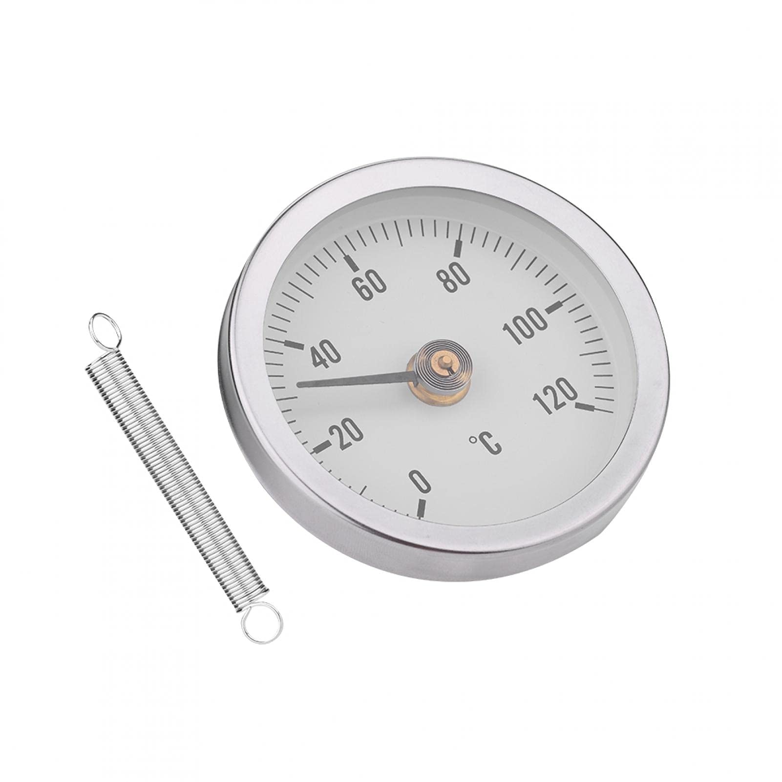 63mm Bimetal Temperature Spring Thermometer Pipe IP55 Waterproof Dustproof Clip on Thermometer Pipe Temperature Gauge for Measuring Temperatures of HVAC Hot Water Pipes and Radiators