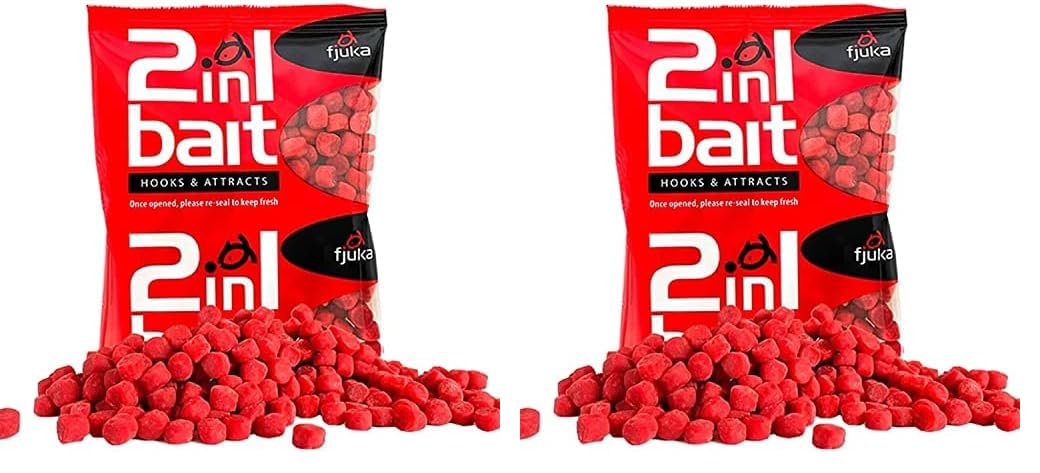 Fjuka 2in1 FatBoys - 10mm Hook Bait. The soft feed pellet & attractant (red) (Pack of 2)