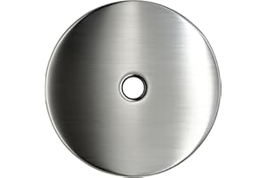 trust4care 4-Pack Brushed Satin Nickel Large Backplate of Kitchen Bifold Closet Cabinet Door Knob, 2-1/3" Circle Silver Back 