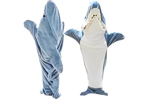 Shark Blanket Onesie - Wearable Hoodie, Cozy Flannel Sleeping Blanket (XL)