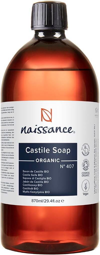 Naissance Organic Liquid Castile Soap 870ml Unscented Vegan Natural