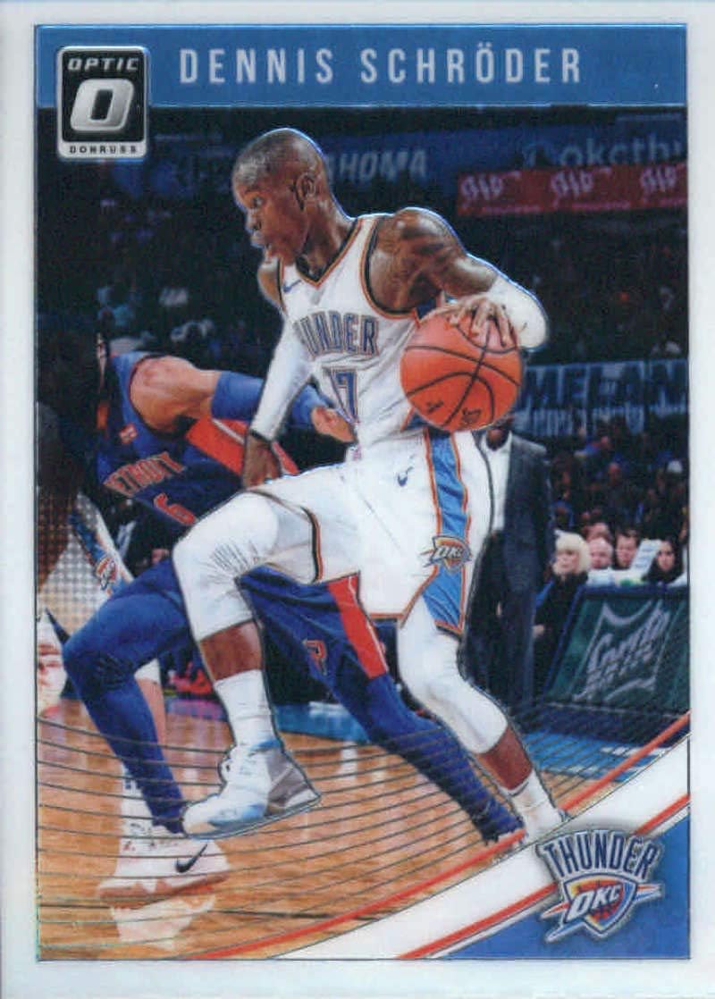 Amazon Com 2018 19 Donruss Optic Basketball 6 Dennis Schroder Oklahoma City Thunder Official Nba Trading Card From Panini Collectibles Fine Art