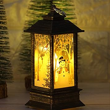 Amazon Com Christmas Snowman Fire Trees Lantern Decoration