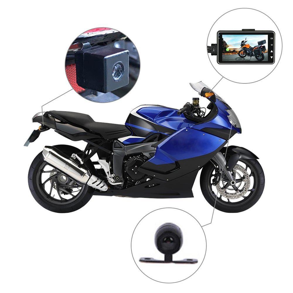Motorcycle Recording Camera，OXOQO HD 3.0" LCD Screen 140° Wide Angle