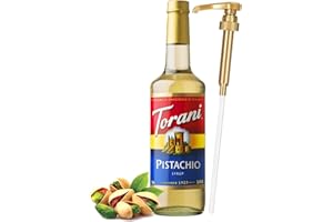 Pistachio Syrup for Coffee, 25.4 Ounces Torani with Little Squirt Syrup Pump
