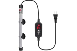 hygger Submersible Aquarium Heater, 100W 150W 200W 300W Adjustable Fish Tahk Heater with Temperature Controller, LED Display, Small Aquarium Betta Heater for up to 20/26/40/48 Gallons