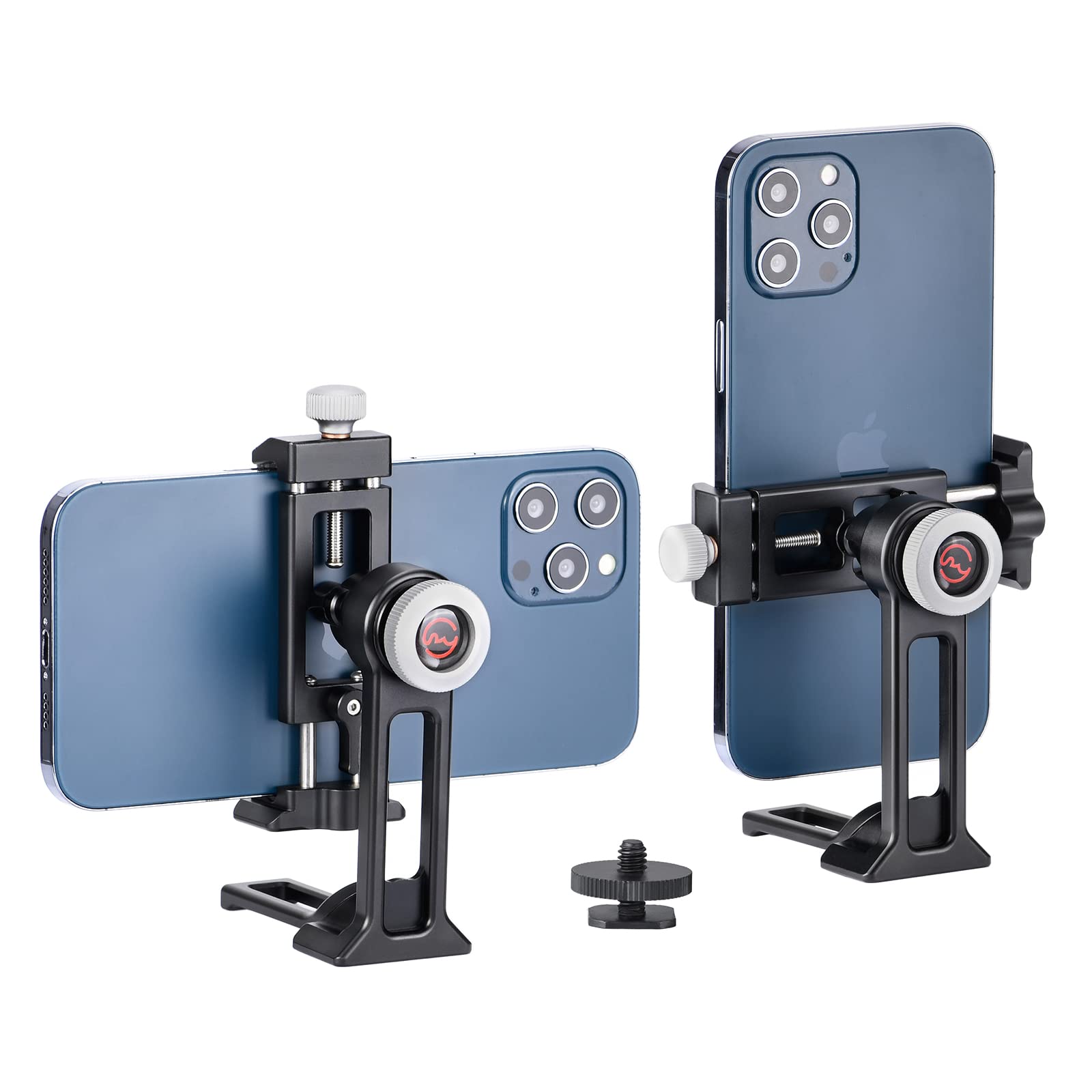 SUNWAYFOTO CPC-06 Cell Phone Clamp Tridpod Stand Smartphone Clamp Adapter with Cold Shoe Mount 1/4 Thread Arca Swiss