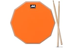 Drum Practice Pad Set, Lotkey 12" Drum Pad for Adult Kids (Orange, Pad)