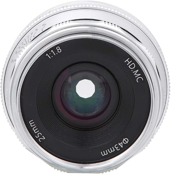Sxhlseller 25mm Camera Lens Multi LayerF1 8 Coating Mirrorless EF MEOSM Mount Aperture Camera Lens for M2M3M5M6M10M100M50Silver