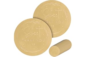 100pcs A Sweet Thank You Stickers, 2in Round Gold Wedding Invitation Labels Embossed Party Invitation Stickers for Packaging 