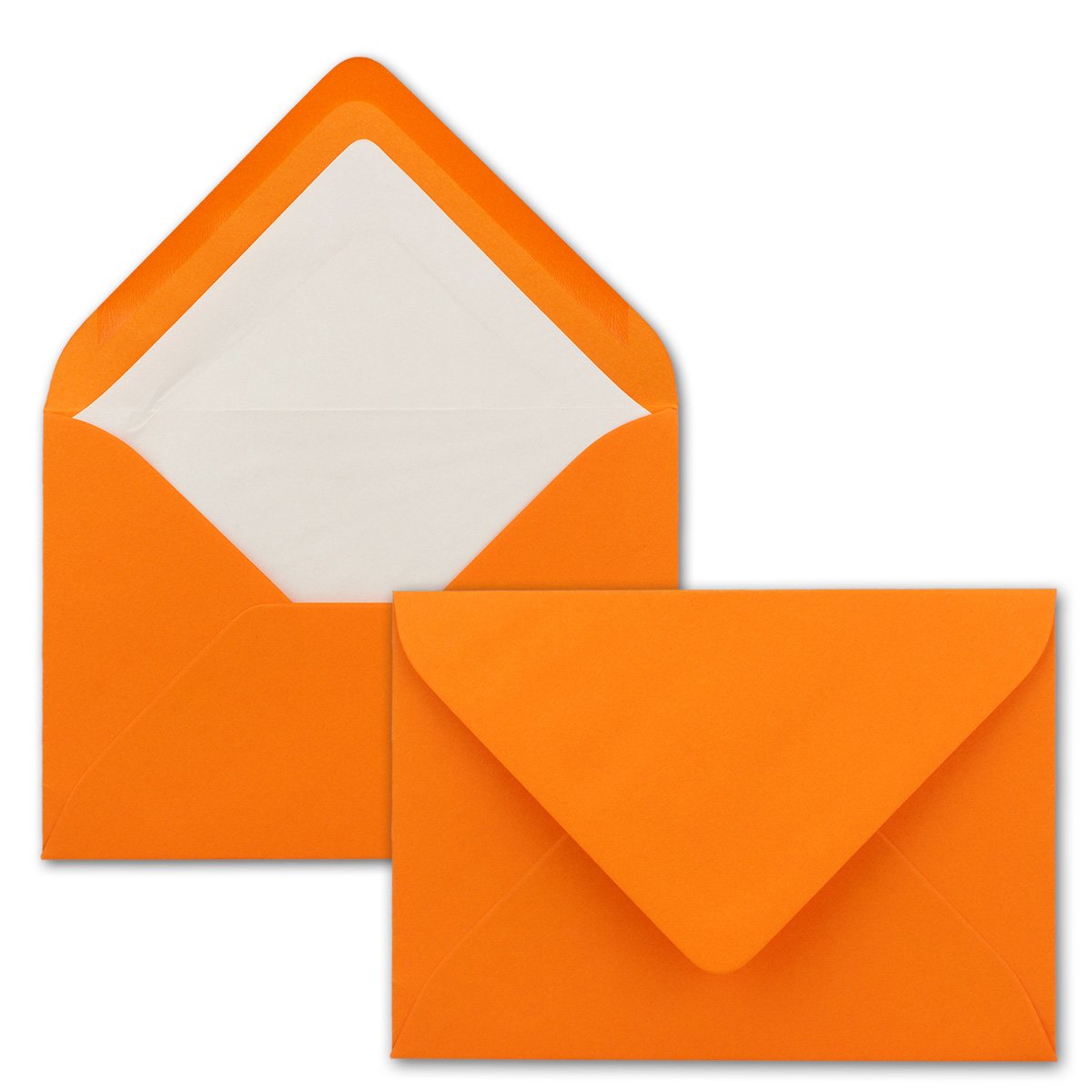 Neuser FarbenFroh Envelopes B6 176 x 125 mm, Wet Sealing, Coloured with White Inner Lining, Gesamtparent 50 Umschläge Orange