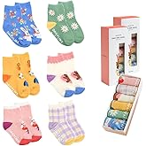 Dailylike Baby Boys Girls Non Slip Grip Ankle Socks with Anti Skid Grippers for Infants Toddlers Kids 6 Pairs