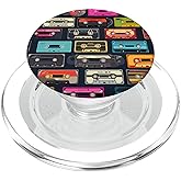 Retro Life Music Lover Cassette National Retro Day PopSockets PopGrip for MagSafe