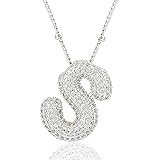 CCINPPY Letter Necklace, 14k Gold Plated Bubble