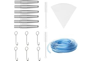 Maple Syrup Tapping Kit with 6 Stainless Steel Maples Taps, 18ft Food-Grade Tubing, 6 Hooks, Maples Sap Filter, 2 Cleaning Br