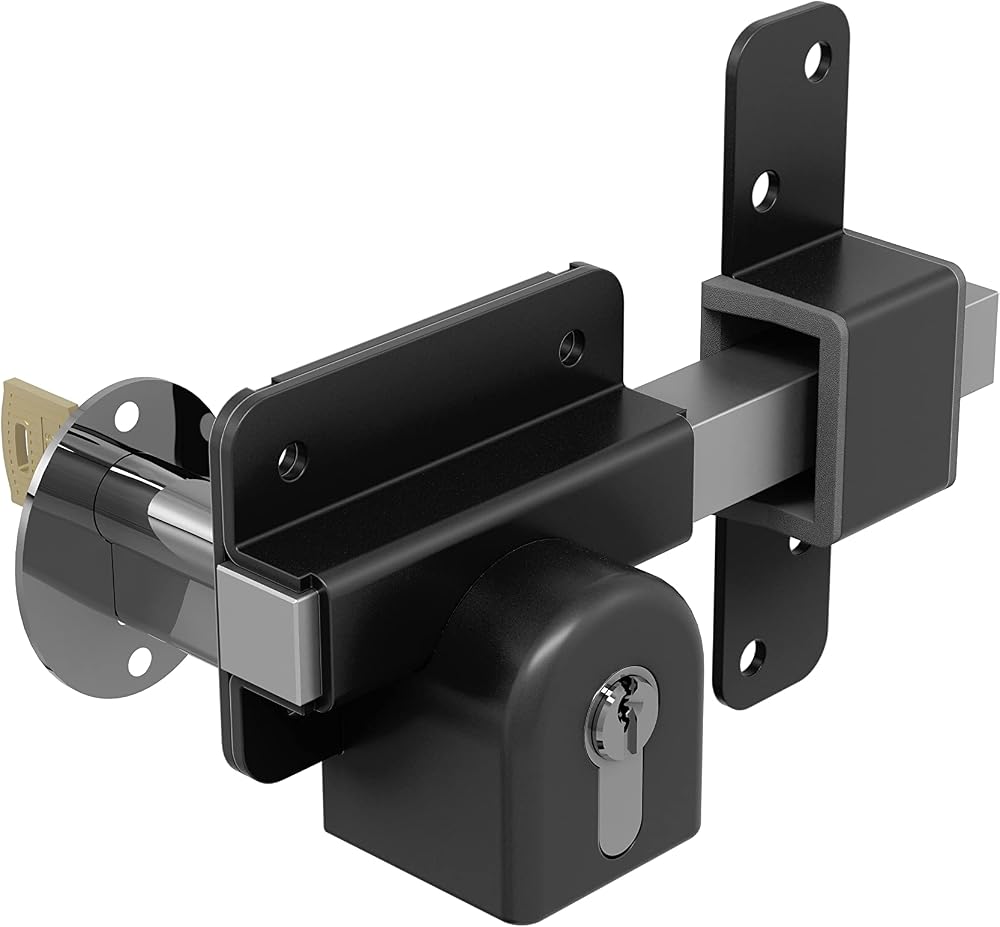 Gatemate Long Throw Gate Lock 1490086 Euro Profile 6-pin 316 Stainless Black