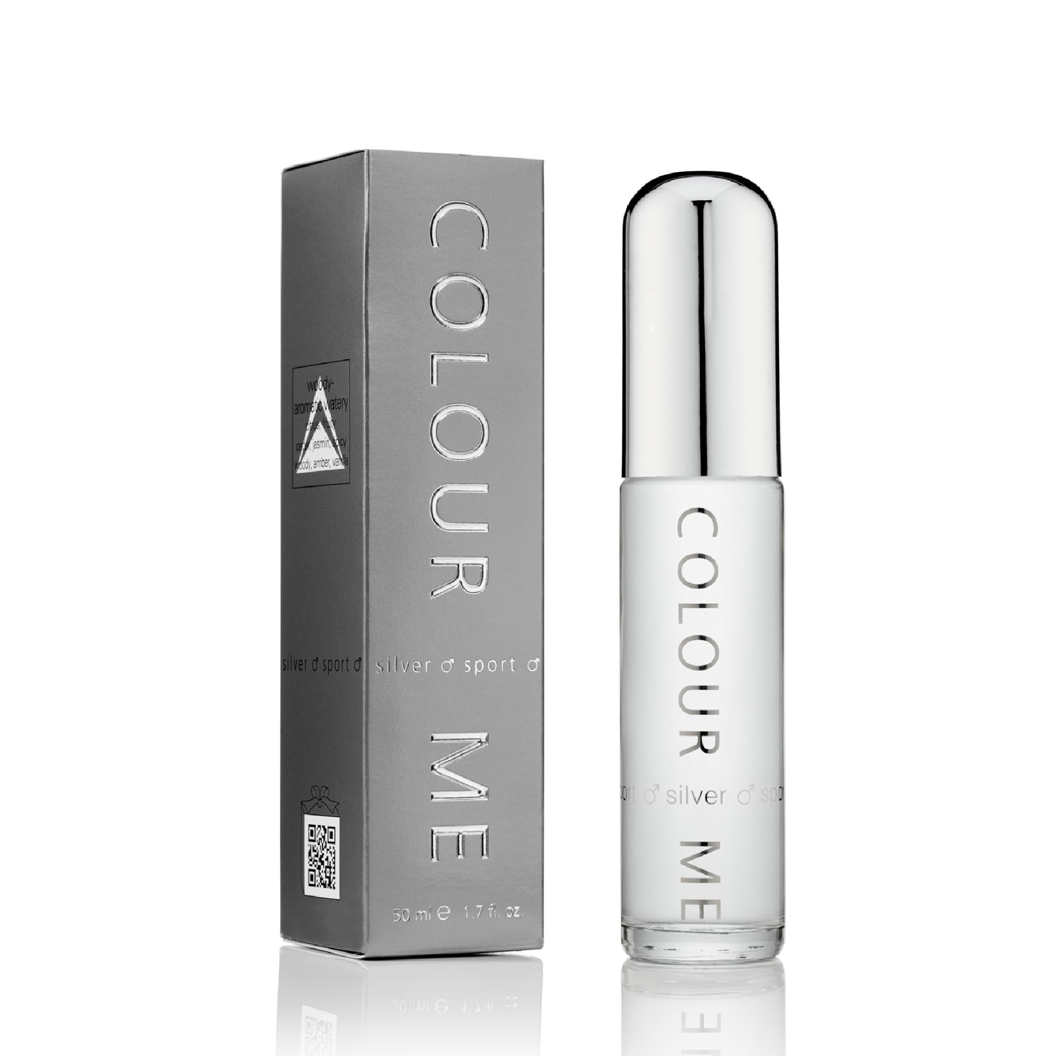 COLOUR ME Silver Sport Perfume for Men. 50ml Eau de Parfum, Luxury Fragrance - Mens Aftershave, Long Lasting Fragrance for Men by Milton-Lloyd