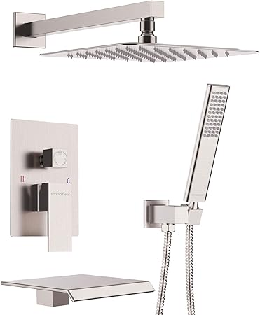 Embather Shower System With Waterfall Tub Spout Shower Faucet Set