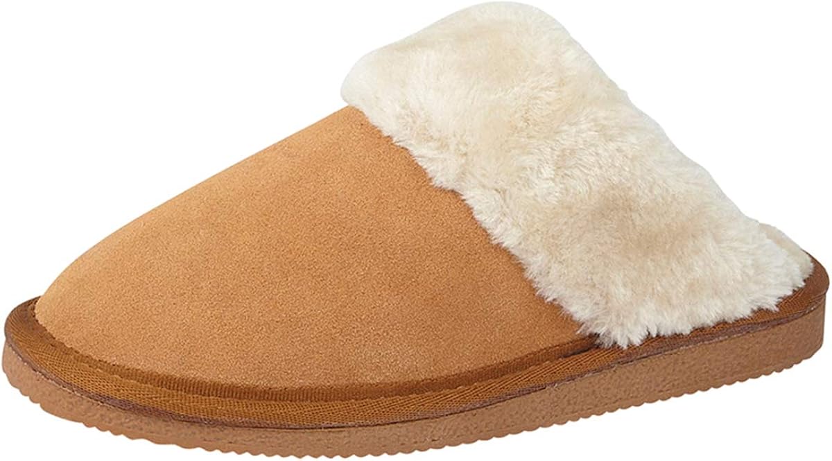 Snugrugs Women's Luxury Lambswool Suede Lined Mule Slippers – Rubber Sole, Cozy