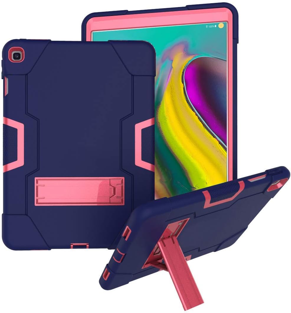 Galaxy Tab S5e 10.5 Inch 2019 Tablet (SM-T720/T725) Case, Rugged Kickstand - Shockproof Heavy Duty Hybrid Three Layer Kids Child Proof Case Cover - Purple Pink
