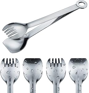 BIGSUNNY Premium Stainless Steel Small Serving Tongs - 6 Inches, Set of 4