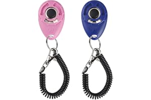 2 Pack Dog Training Clickers, Dog Clicker with Wrist Strap Dog Training Tools, Colorful and Lightweight Pet Clicker Training 