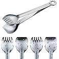 Mini Appetizer Tongs Stainless Steel Set of 4, MSY BIGSUNNY Small Serving Tongs, 6 Inch(15.2cm, Silver)