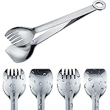 BIGSUNNY Premium Small Serving Tongs - 6 Inches Stainless Steel Appetizer Tongs, Set of 4
