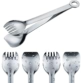 MSY BIGSUNNY Mini Appetizer Tongs Stainless Steel Set of 4, Small Serving Tongs, 6 Inch(15.2cm, Silver)